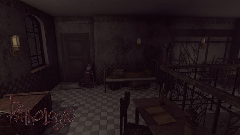 chair, table, domestic room, architecture, window, building, furniture, entrance, empty, railing, indoors, seat, staircase, built structure, video games