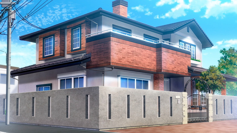 modern, outdoors, Citrus, Brick, Anime, Citrus (Anime), blue, Architecture, House, wood - material, barrier, city, sky, window, building exterior, nature