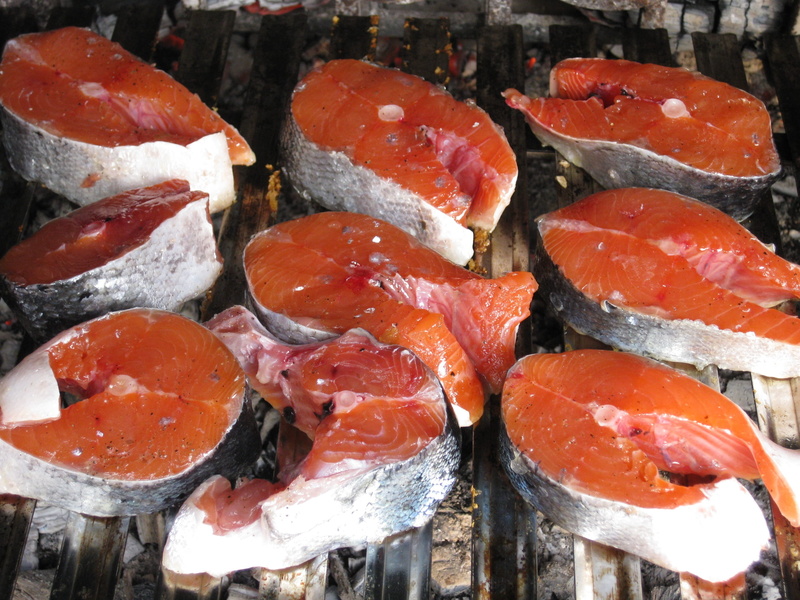 smoke, steak, cooker, prepared, heat, salmon, orange color, fillet, fishing, still life, seafood, smoker, 2K, healthy eating, grilled, fish, food and drink