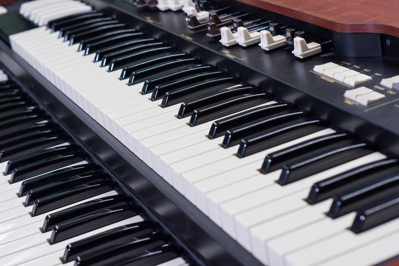 technology, keys, upper manual, arts culture and entertainment, still life, keyboard instrument, selective focus, brown, full frame, switch, no people