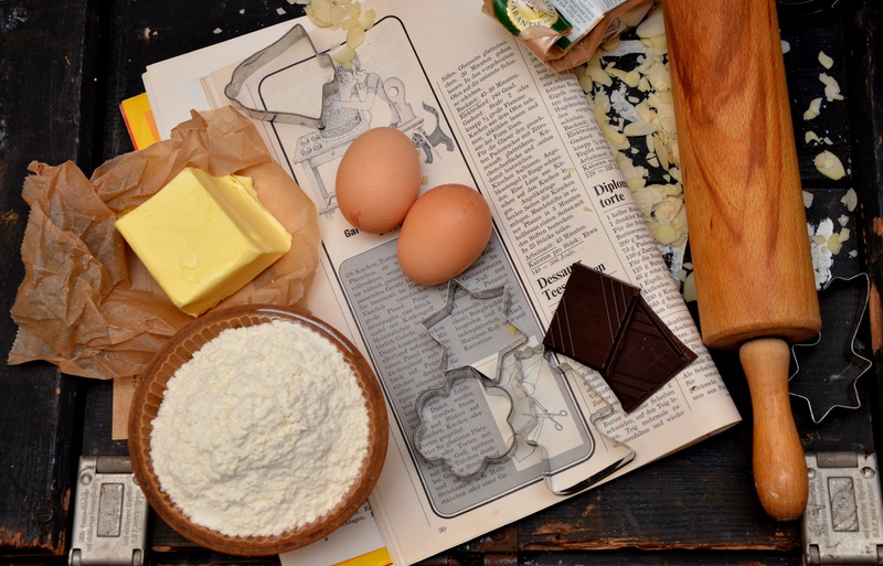 domestic Kitchen, bake cookies, no people, christmas time, dairy product, homemade, sweet, bake, advent, cookie, ingredient, 4K, still life, pastries