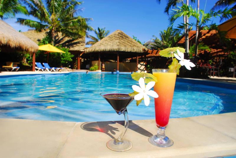 pool, cocktails, exotic, swimming, flowers, tahiti, drinks, hotel, tropical, 4K, island, smoothies, plumeria, resort, poly