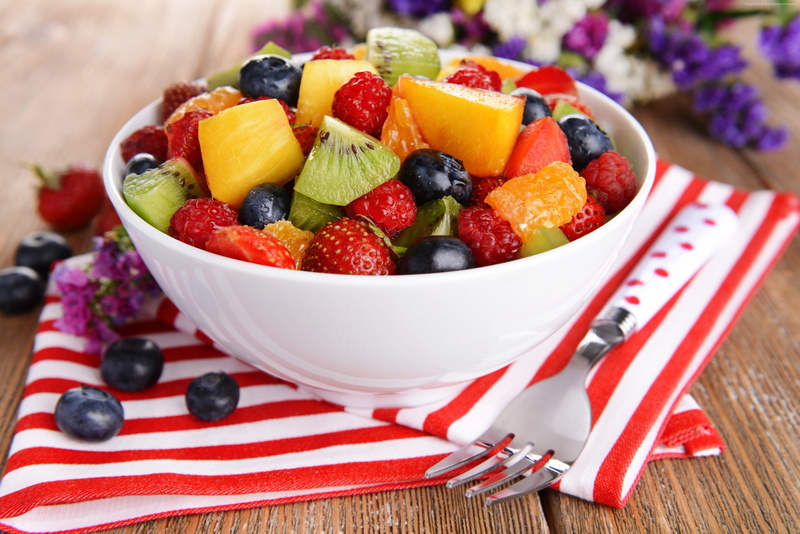 fruits, orange, kiwi, mango, 2K, strawberries, raspberries, salad, grapes, blueberries