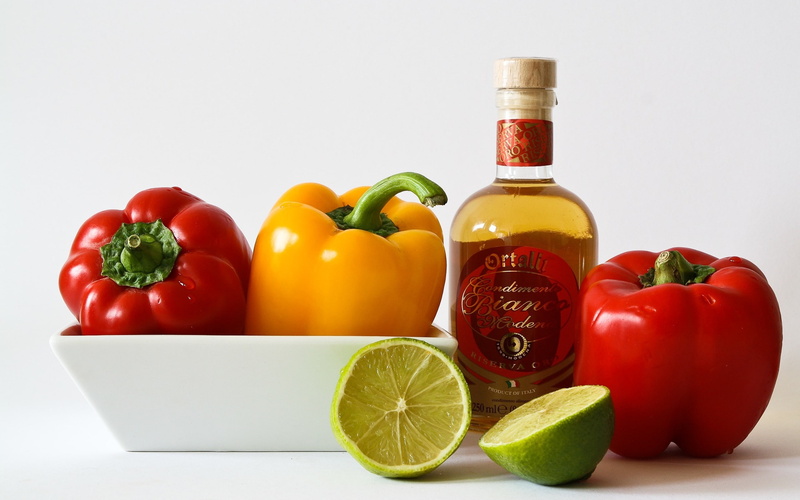healthy, vegetables, lemon, pepper, red, lime, cooking, capsicums, vitamins, 2K, food, red pepper, wine, eat