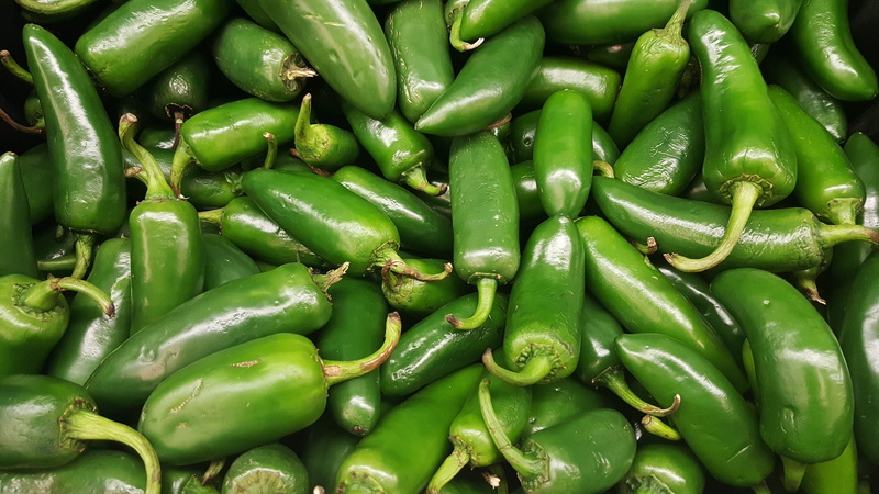 pepper, large group of objects, full frame, no people, 5K, vegetable, directly above, bunch, grocery, scoville units, freshness, green chili pepper, peppers