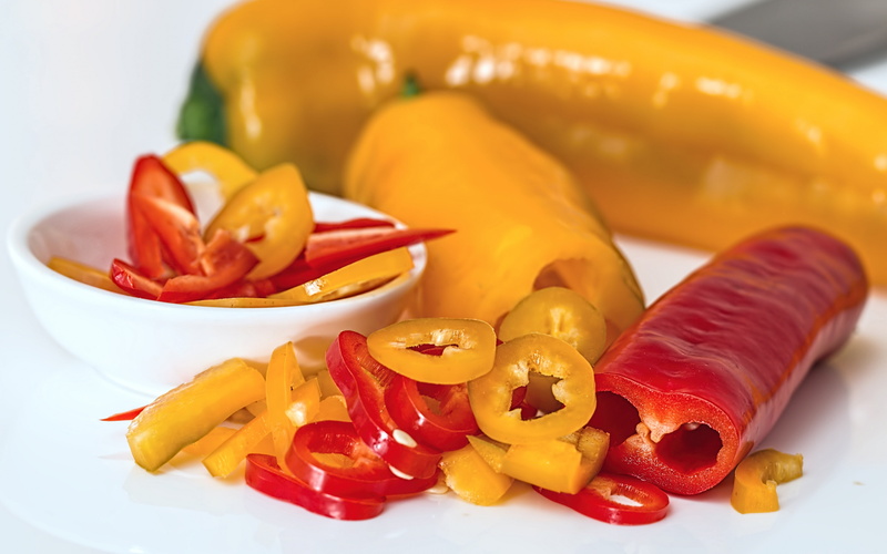 4K, capsicum, Download 3840x2400 capsicum, pepper backgrounds, paprika