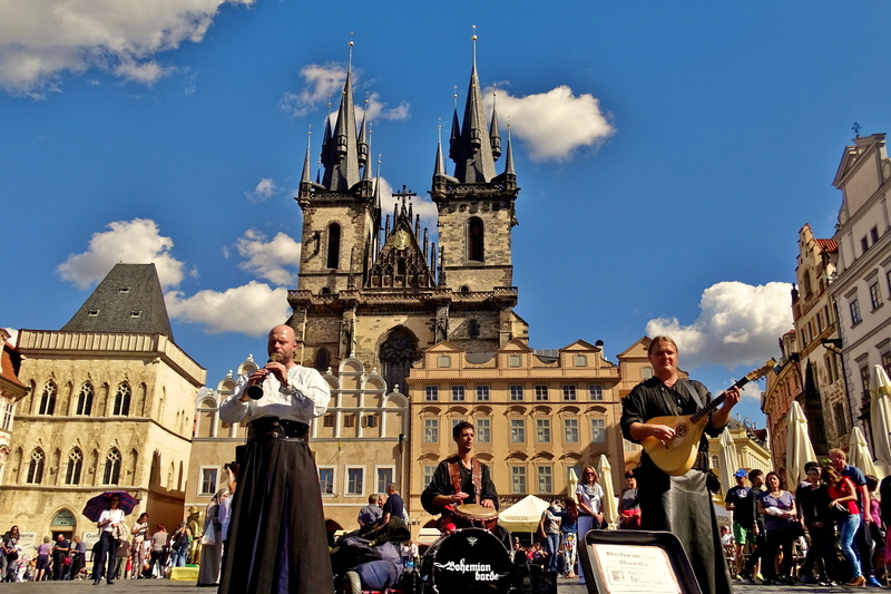 place of worship, the past, old town hall, prague, 5K, prague castle, large group of people, city, praha, historically, group of people, built structure