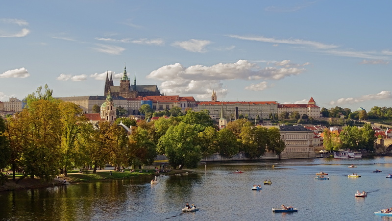 no people, building, nautical vessel, outdoors, prague, plant, transportation, travel destinations, 5K, architecture, cloud - sky, historically, river