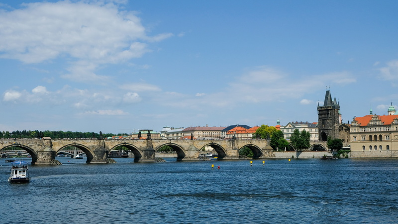 bridge, transportation, river, nature, cloud - sky, old town, travel destinations, summer, outdoors, water, historically, arch, waterfront, prague, day