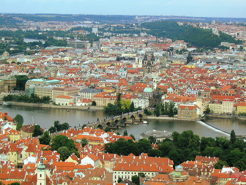 view, charles bridge, building exterior, building, bridge - man made structure, nature, day, residential district, tree, moldova, travel destinations, prague