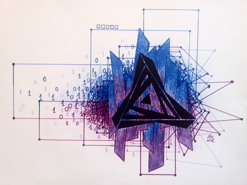 2K, shape, abstract, art and craft, technology, drawing, plan, close-up, blue, geometry, purple, indoors, communication, paper, no people, studio shot