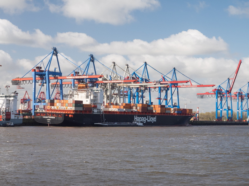 ship, freight transportation, no people, Port, 4K, architecture, Hamburg, commercial dock, ships, industry, container ship, water, cargo, waterfront, shipping