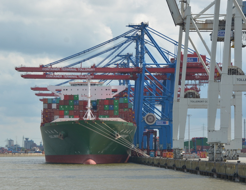 architecture, export, container Ship, commercial Dock, sky, outdoors, cscl mercury, frachtschiff, loading, ship, sea, industrial Ship, industry, harbor