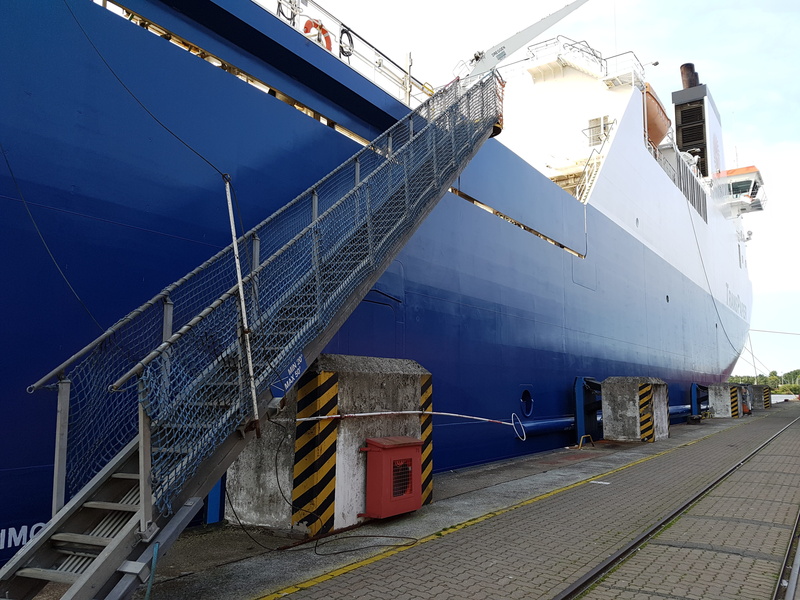 mode of Transport, ms trans paper, cargo Container, moored, ships Bow, industry, day, built structure, nature, gangway, building exterior, Port, industrial Ship