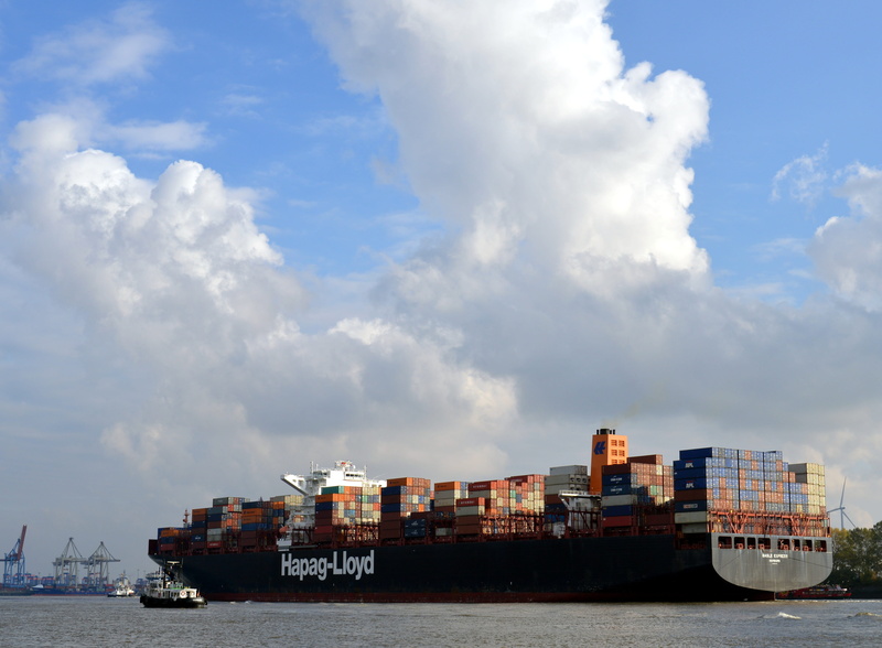 architecture, loading, cloud - sky, cargo, cargo container, port, elbe, waterfront, city, pier, passenger craft, business, water, attraction, shipping