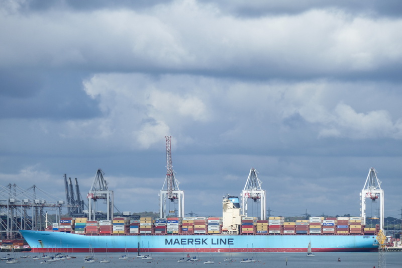sky, container, nautical vessel, cargo container, port, industry, container port, outdoors, machinery, commercial dock, shipping, station, water, pier