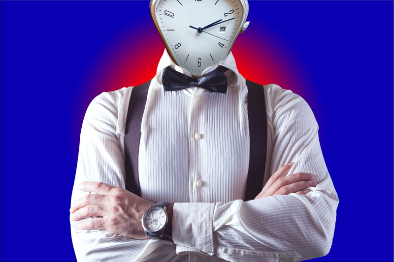 adult, time, disguise, daily plan, clock, success, strategy, time planning, business person, working time, well-dressed, organization, front view, menswear