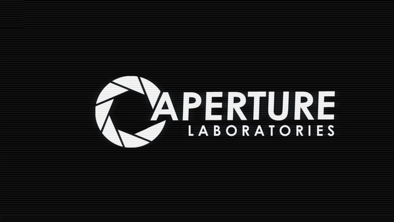 video games, portal, logo, laboratories, hd, 1080P, black, aperture
