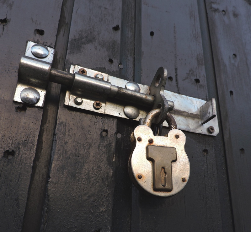 secure, outdoors, close-up, rusty, no people, metal, wood - material, latch, solid, safe, privacy, closed, bolt, door, access, black, full frame, shut