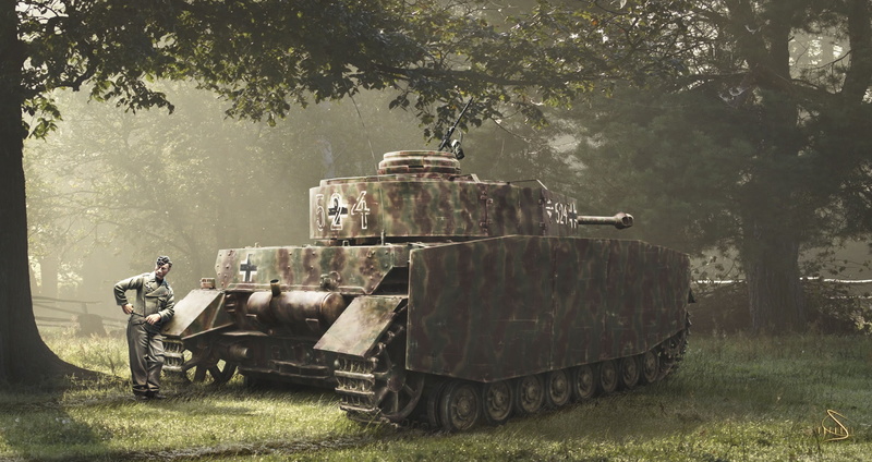 day, Pz-IV, rail transportation, old, outdoors, transportation, forest, military, land, war, grass, gray, stationary, the Germans, The Wehrmacht, people
