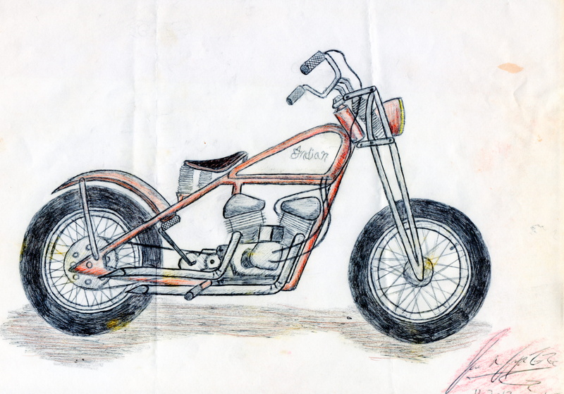 5K, art, single object, metal, equipment, transportation, indoors, built structure, land vehicle, hand, travel, drawing, choice, motorcycle, art and craft