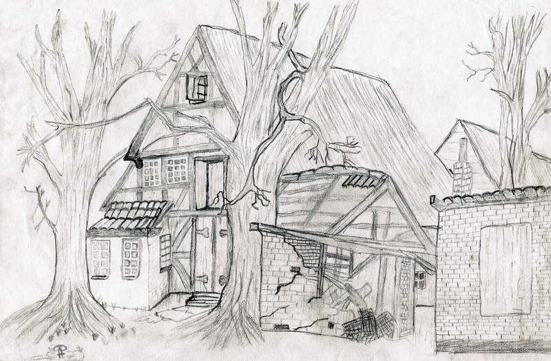 Home, arts culture and entertainment, science, drawing - Art Product, winter, illustration, communication, bare, sketch, history, plan, black and white
