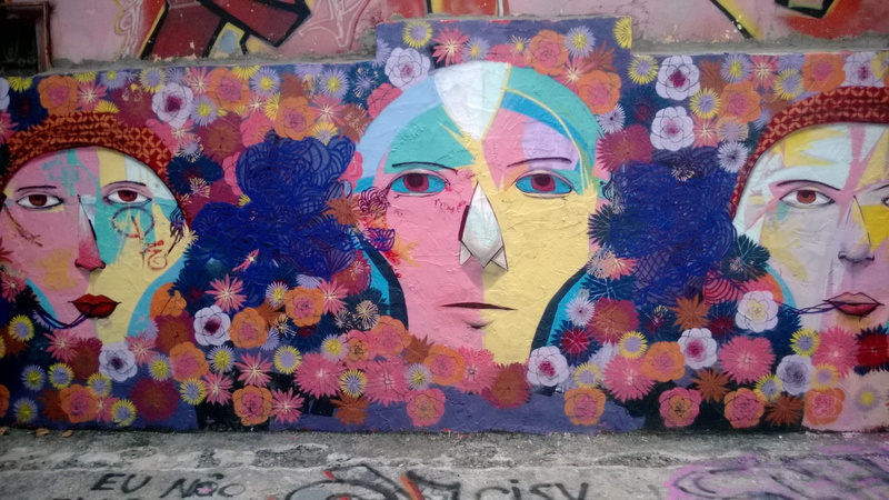 Art, male likeness, floral pattern, mural, representation, people, painted image, craft, creativity, paint, graphics, arts And Entertainment, pattern, architecture