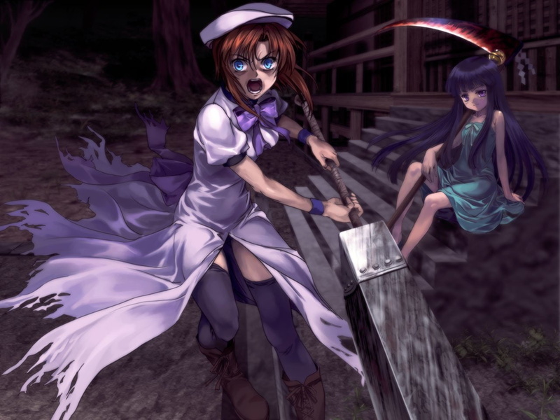 Higurashi When They Cry, 720P, Furude Rika, Anime, When They Cry, Blade, Ryūgū Rena, Shrine