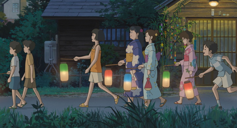 girls, marnie, anime girls, children, when marnie was there, night, lantern, anime, kimono, 1080P, 2048x1108