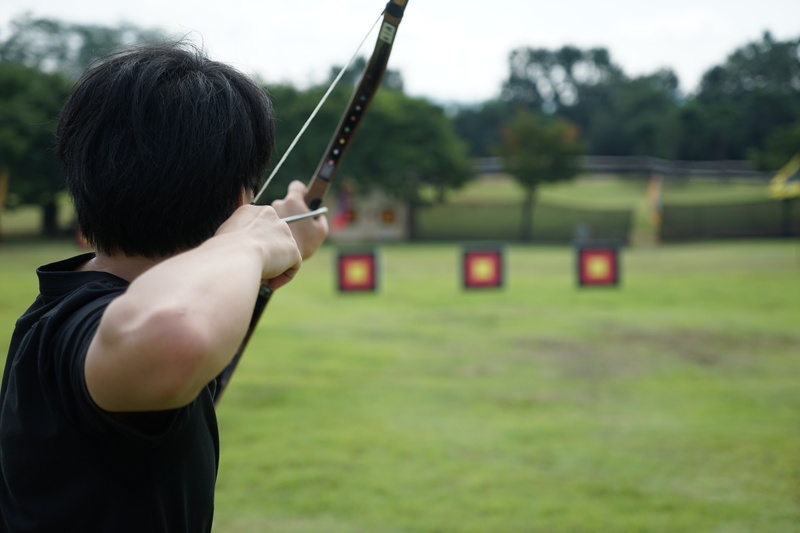 day, using, real people, plant, one person, bow, standing, the neck of the uterus, traditional bow, 5K, waist up, focus, holding, fire, sport, hairstyle