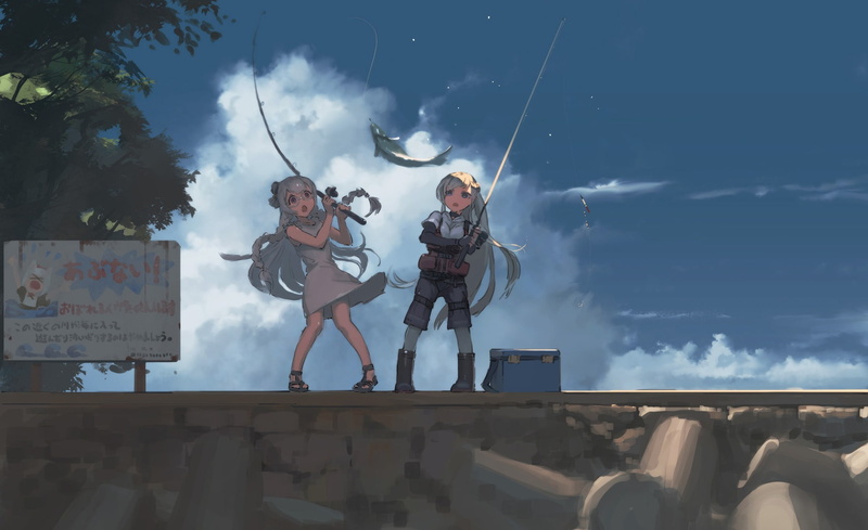 720P, lane), clouds, 2girls, translation, konachan, request, dress, 257986, animal, anthropomorphism, long, hair, belfast, azur, sport, rias-coast, shorts