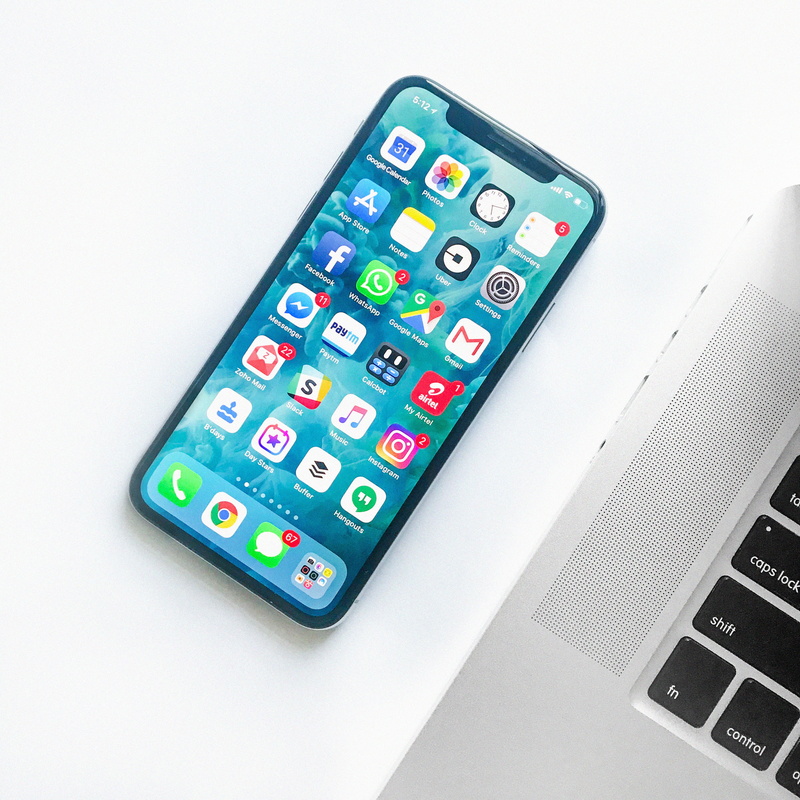 x, control, mobile phone, business, silver, apple, choice, near, smartphone, indoors, studio shot, laptop, white background, high angle view, iphone, white