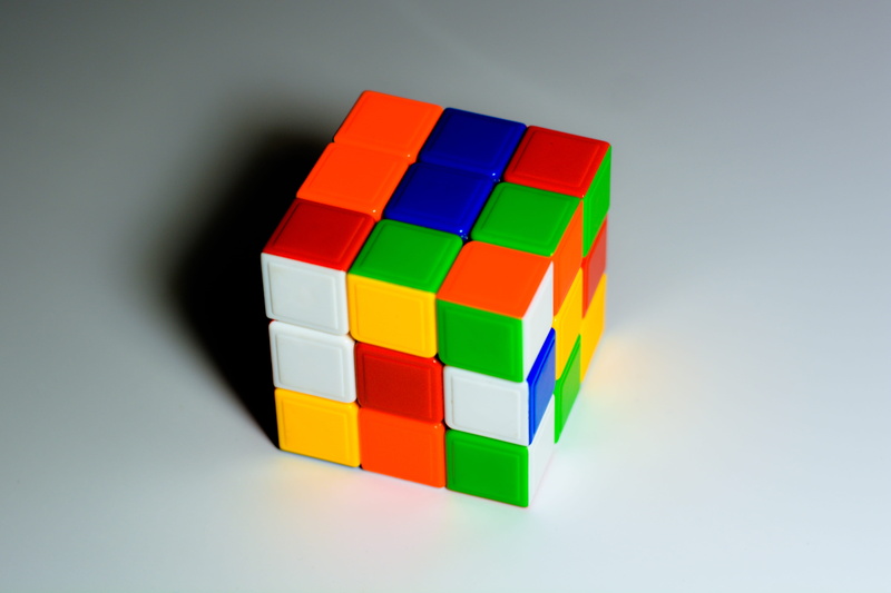 shape, block, paper, 5K, design, no people, studio shot, rubix cube, cube shape, multi colored, colored background, gray, gray background, toy, wood - material