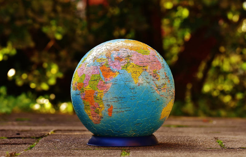 planet earth, play, sunlight, puzzle piece, focus on foreground, 5K, globe, map, travel, tricky, space, sphere, photography, plant, desk, road, patience games