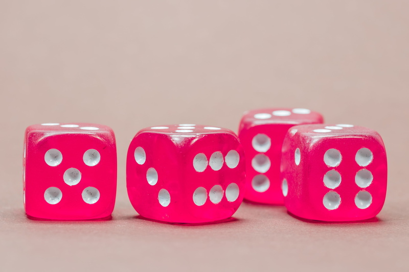 counting, dices, cube, pay, poker, lucky dice, in a row, four objects, gambling, polka dot, gesellschaftsspiel, casino, close-up, game cube, poker game