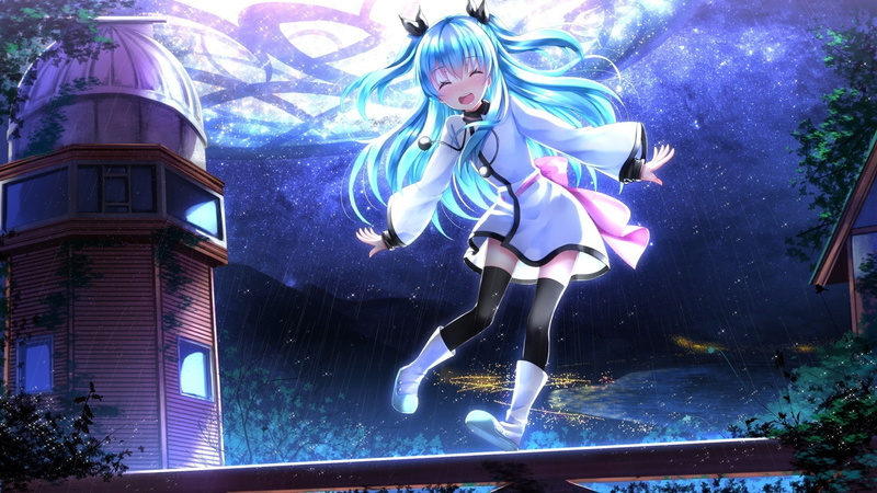 Thigh highs, Blue Hair, Swordsouls, Long Hair, 1080P, Anime Girls, Noel (Sora No Method), anime, Sora No Method, Closed Eyes