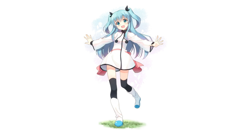 Thigh Highs, Anime, Noel (Celestial Method), 1080P, Twintails, Long Hair, Girl, Skirt, Blue Hair, Dress, Celestial Method