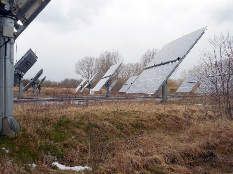 solar cells, 2K, electricity production, electricity, solar Power Station, bare tree, land, plant, technology, solar technology, energy, building exterior