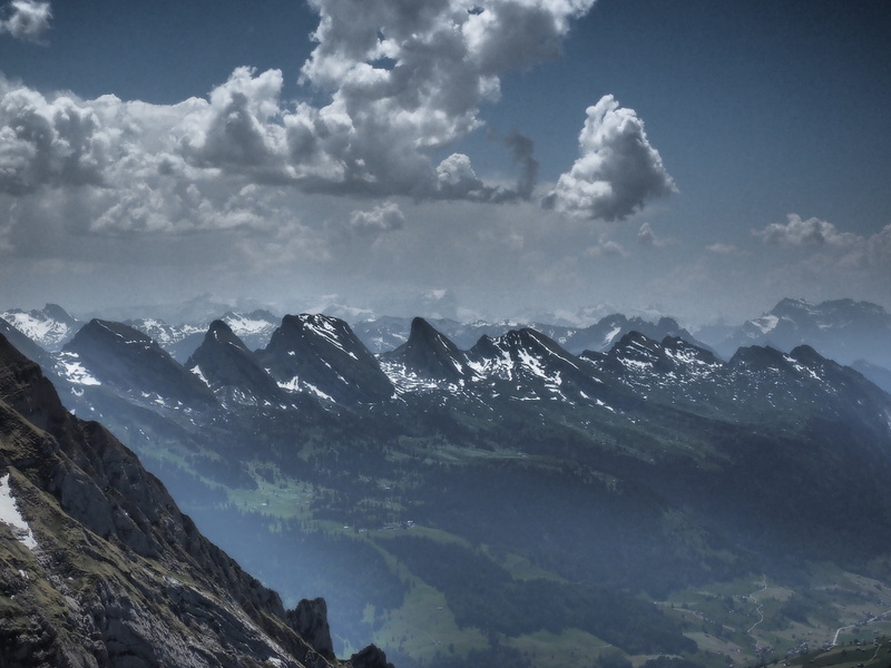 scenics - nature, outdoors, limestone, mountain, landscape, cloud - sky, mountain ridge, churfirsten, beauty in nature, gallen, switzerland, alpine, environment