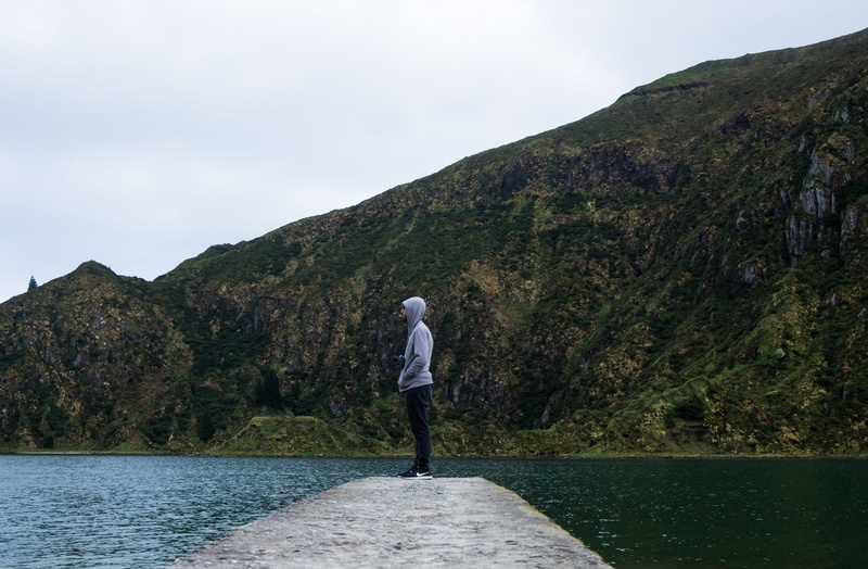 path, casual clothing, scenics - nature, travel, nature, one person, sky, lake, 4K, lifestyles, leisure activity, tranquility, real people, rear view
