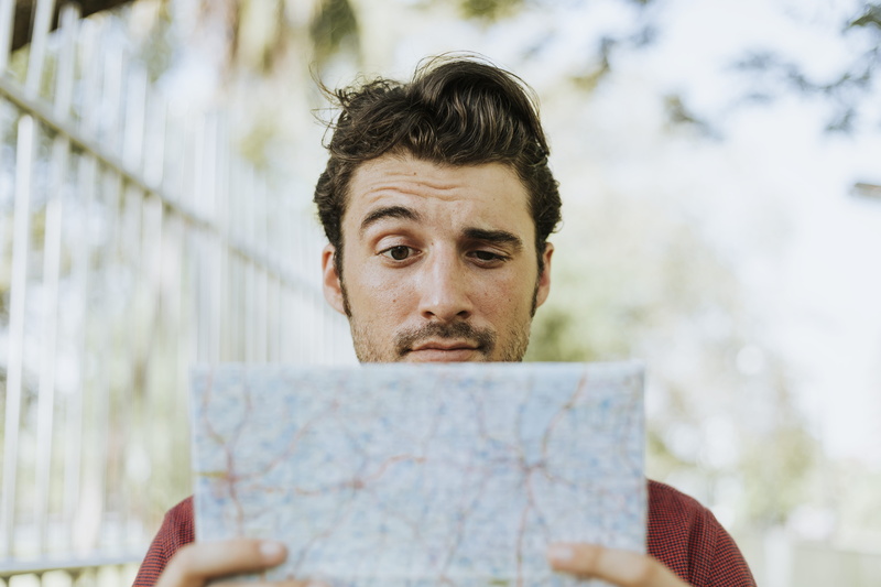 young men, fine-looking, one person, casual, lifestyle, men, destination, town, activity, looking, man, portrait, guide, reading, leisure activity, close-up