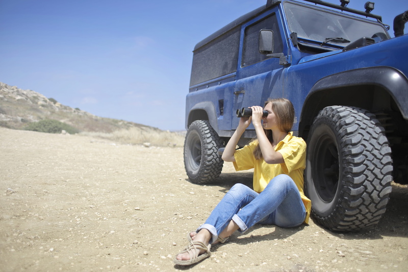 blond, nature, wheel, woman, sunlight, transportation, leisure, girl, blue, female, land vehicle, explore, transportation system, tire, offroad, sand, using