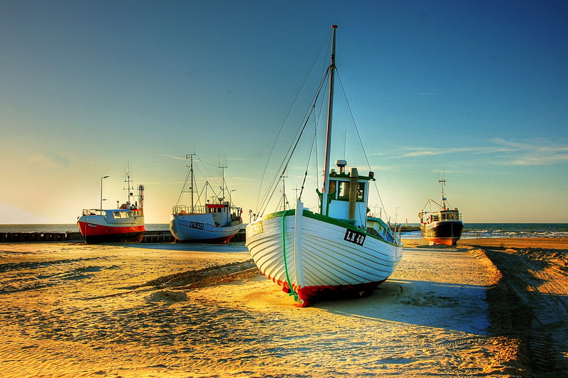 fischer, fishing, sky, holiday motif, fishing vessel, marina, port, ship, equipment, blue, idyll, mast, water, harbor, no people, anchored, nautical Vessel