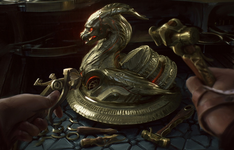 jeweler, craft, MTG-  Implement of Combustion, fantasy, efflam mercier, 1080P, Riot Games, art, master
