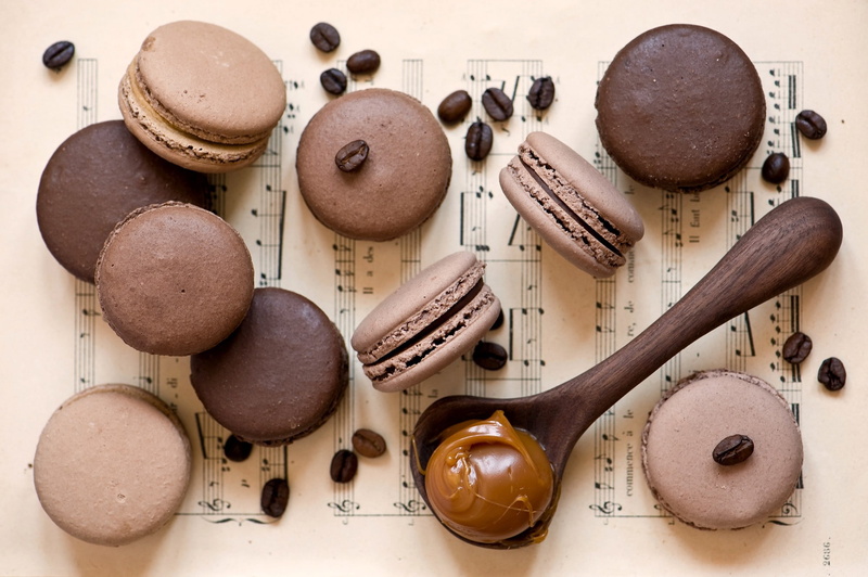 1080P, Anna Verdina, spoon, dessert, grain, macaron, coffee, caramel, cookies