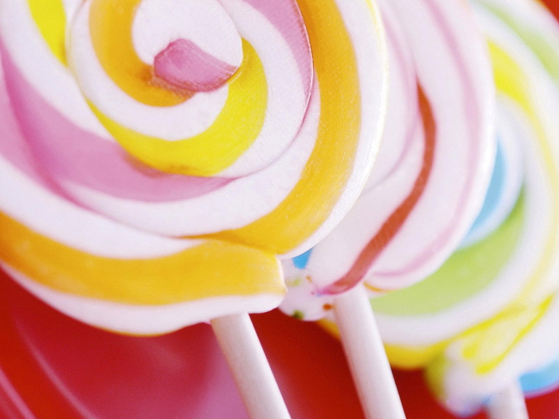 sweet, backgrounds, snack, lollipop, food, striped, pink Color, ice cream, three, colors, lollipops, food and drink, yellow, dairy product, color Image