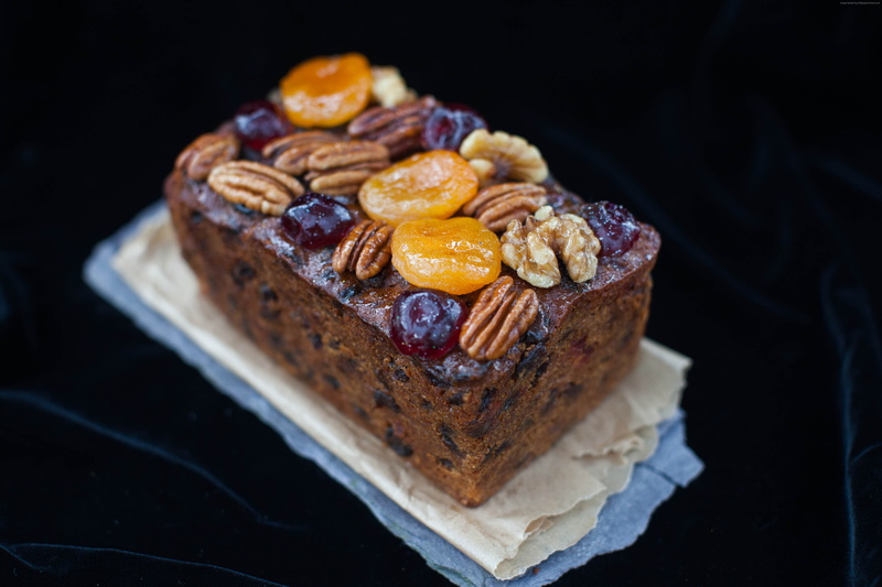 raisin, caramelized fruit, holiday cookies, Loaf cakes, dried apricots, Christmas Cakes, walnuts, 4K