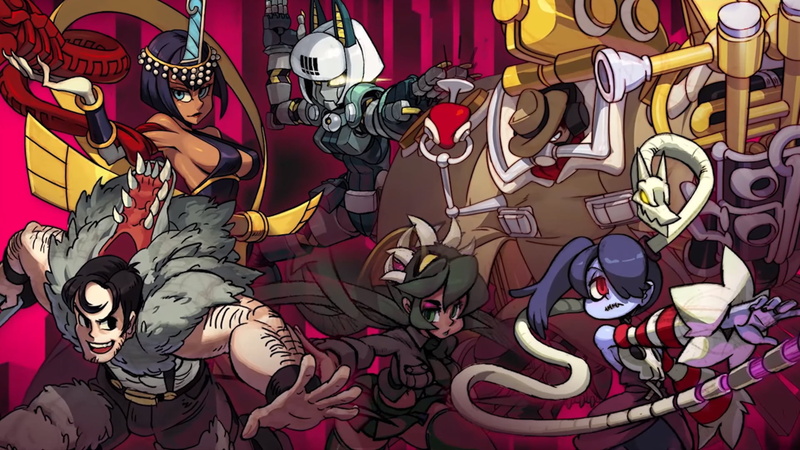 Skullgirls, Robo-Fortune (Skullgirls), Fukua (Skullgirls), Beowulf (Skullgirls), Eliza (Skullgirls), Big Band (Skullgirls), Squigly (Skullgirls), Video Game