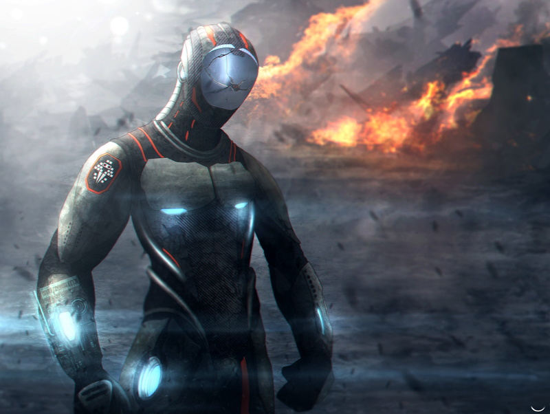fire, 4K, cyborg, technics, robo, armor