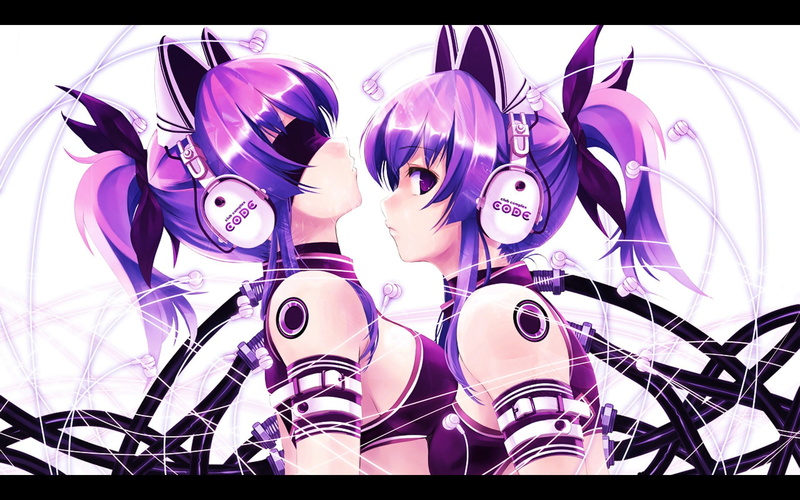 Misaki Kurehito, original characters, 1080P, Exit Tunes, variation, purple hair, haired, low angle view, day, anime, human representation, women